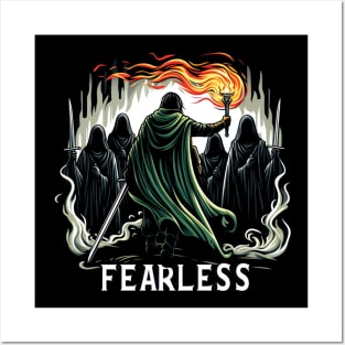 Fearless - A Lone Warrior Fights Shadowy Wraiths - Fantasy Posters and Art